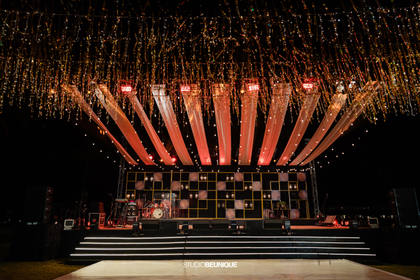 Stage and Ceiling — Sangeet decor — Taj Exotica